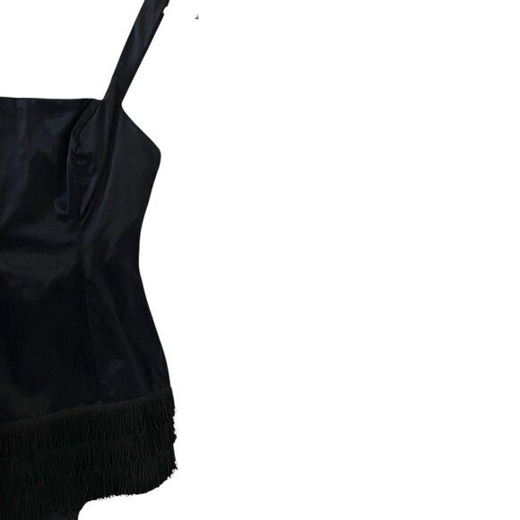 Kerrybrooke Sea Stars Sears Vintage Satin & Fringe Swimsuit In Black Size 14 - Picture 5 of 14